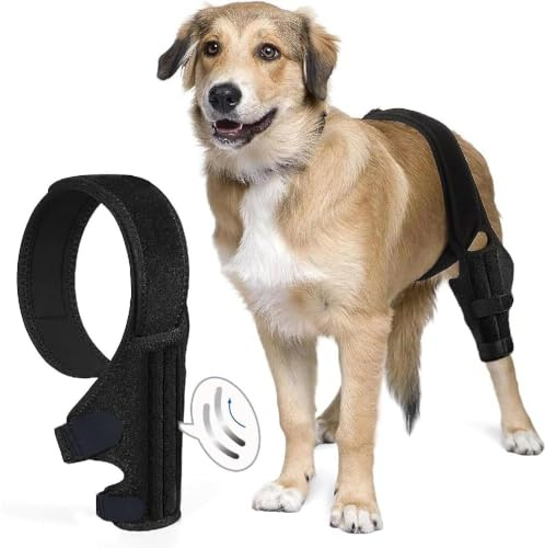 Kniebandage Hund Hinterbein Ellenbogenbandage Hund Hunderollstuhl Hinterbeine & Lahmheit - Medizinische Kompressionsbandage mit Silikon-Grip (Atmungsaktiv, waschbar) - Für alle Rassen (XS)