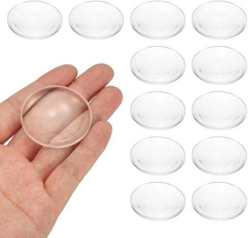 PATIKIL 12-pack biconvex lins, 42 mm dia. 42 mm brännvidd asfäriska optiska linser förstoringsglas pappersvikt akryl dubbel konvex för gör-det-själv kontorsskrivbord hem vetenskap experiment teleskop