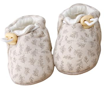 JTQYFI 1 par de zapatos antideslizantes de algodón para aprender a andar con fondo suave para bebés que aprenden a caminar en interiores, parte inferior no antideslizante, zapatos de bebé con suela