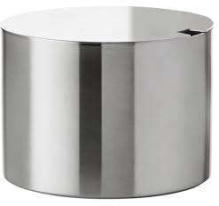 Stelton Arne Jacobsen Zuckerschale - Cylinda-line - Zuckerdose mit Deckel - Edelstahl - 0.2 l