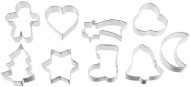 Zenker Weihnachtsausstecher PATISSERIE, Ausstechformen auf einem Drahtbügel, Ausstecher für Plätzchen, Kekse und Fondant (Farbe: Silber) Menge: 1 x 9 Stück