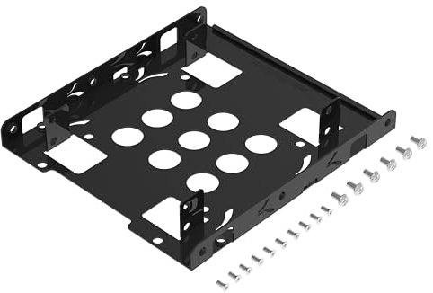SABRENT Telaio per SSD/HDD da 2.5 a 3.5, Kit di montaggio per disco da 2,5 ad alloggiamento interno di 3,5, per SSD/HDD SATA interno, (BK-HDDH)
