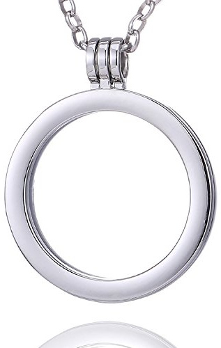 Morella Damen Halskette 70 cm Edelstahl mit Anhänger Träger für Coins 33 mm in Schmuckbeutel