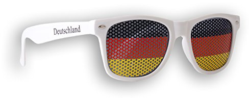 Promo Trade 5 x Fanbrille Deutschland - Weiß – Sonnenbrille – Brille Germany – Schwarz Rot Gold - Fan Artikel