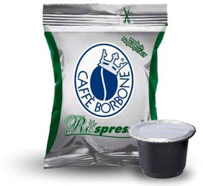 Caffè Borbone Respresso, Mélange vert Dek décaféiné - 400 gélules - Compatible avec les machines domestiques Nespresso®* (4 boîtes de 100)