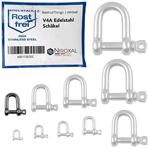 NietFullThings 2 Pieces 8-mm Acciaio Inossidabile grillo Rotondo da V4A Forma Corta Dritta e Robusta carico di Rottura 3.000 kg Grilli 8x28-mm