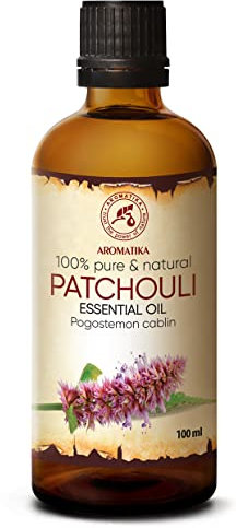 Patchouli Ätherisches Öl 100ml - Pogostemon Cablin - Haut & Haare - Reines Patschuli Öl - Ätherische Öle für Schönheit - Aromatherapie - Duftlampe - Diffuser