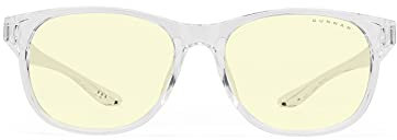 Gunnar Gafas para Videojuegos y Ordenador | Rush Kids, Color de Montura: Crystal, Tente de Lentes: Ámbar (Bloques 65% de Luz Azul y 100% de UV) | con filtro de Luz Azul | Lente Patentada