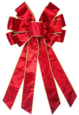 On-Airstore Große Valentinstagskranz-Schleifen, weinrotes Samtband für Kränze, Valentinstag, Baumspitze, Schleifen für Zuhause, Garten, Innen- und Außenbereich, Dekoration, Kranz, Ornament-Zubehör