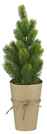 Mini Weihnachtsbaum 42 cm Fichte künstlich im Papiertopf mit Juteschleife Deko Advent Weihnachten