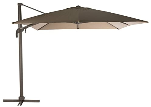 Hespéride - Parasol déporté carré inclinable Éléa Noisette et Praline