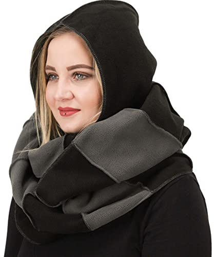 Kunst und Magie Damen Kapuzenschal Schal Loop aus Fleece