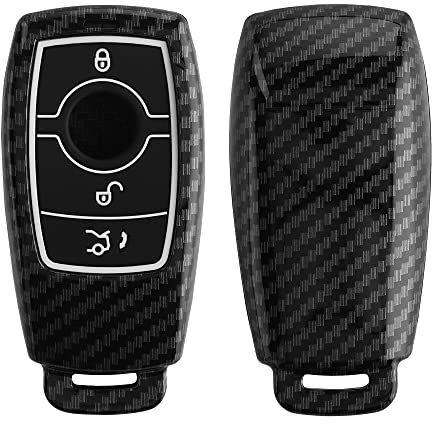 kwmobile Autoschlüssel Hülle kompatibel mit Mercedes Benz Smart Key Autoschlüssel (nur Keyless) - Hardcover Schutzhülle Schlüsselhülle Cover in Schwarz