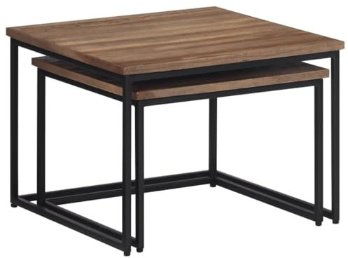 Kangmusi Satztische 2 STK. Massivholz Teak,358536