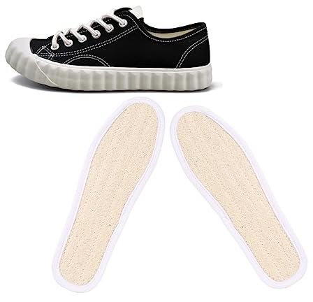 Hoement Atmungsaktive Luffa Schuhpolster Einlegesohlen Schweißabsorbierend Geruchsreduzierend Beige Standardgröße 44 Für Sport Und Alltag