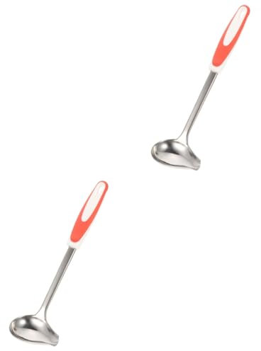 Garneck 2pcs Cozy Kitchen Accessories Soup Spoon Oil Spout Ladle Spoons for Desserts