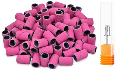 LICQIC Sanding Bands for 3/32 Inch Nail Drill Machine, 100 Pcs 240#, Pink | Grit Nail Files for Electric Nail Files Nail Drill Machine, to Polish Art Acrylic Gel Fake Nails