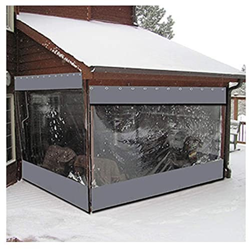 Outdoor Vorhänge Wasserdicht Abdeckplane mit Reißschutz Kältewetterbeständig Durchsichtige Abdeckung Kunststofffolie Fenster 3,5x3,5m