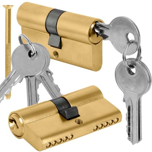 ADGO Cylindre de fermeture 30/30 pour serrure de porte d'entrée - Serrure à cylindre - Laiton