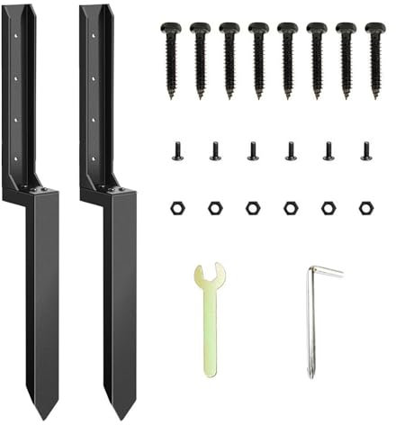 Riparazione Della Recinzione - Parenza Di Riparazione Delle Recinzioni | 2x Stakes Di Recinzione In Metallo Addensato | Kit Di Ancoraggio Fence Post | Kit Di Ancoraggio Fence Post | Punto Di Riparazio