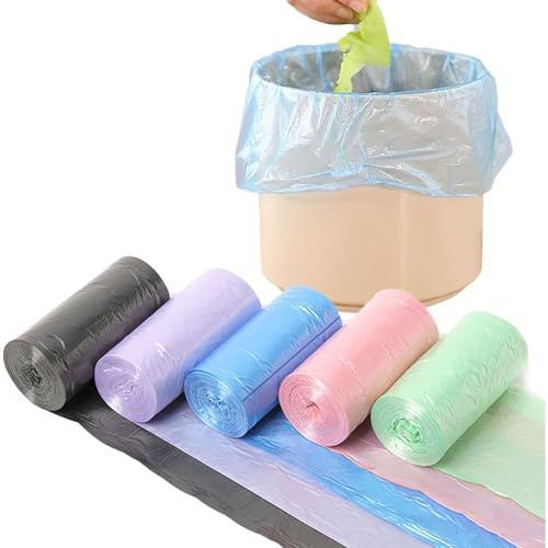 Aiweijia 5 Rolls Small Bin Bags, Strong Mini Pedal Bin Liners for Home | Five rolls of strong mini bin bags for pedal bins, ideal for cars, bathrooms, bedrooms, kitchens and offices.