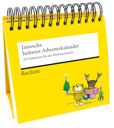Janoschs heiterer Adventskalender. 24 Postkarten für die Weihnachtszeit (Advents-Postkartenaufsteller): Hochwertiger Spiralaufsteller von Janosch – ... der Tigerente, dem kleinen Bär und dem Tiger