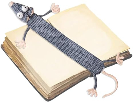Cartoon Gehäkelte Tier-Lesezeichen - Handgemachte Süße Personalisierte Häkel-Lesezeichen Mit Süßen Tiermustern, Lustige Gestrickte Lesezeichen Für Leser - Maus