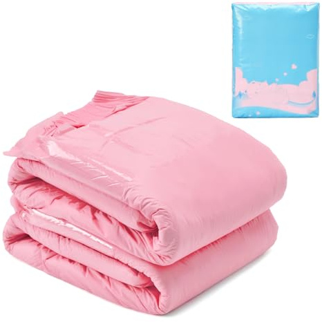 LittleForBig 6500 ml Verstellbare Klebestreifen Erwachsenen Windeln 2 Stück - ABDry Ultra Saugfähige Windeln Rosa (XL)