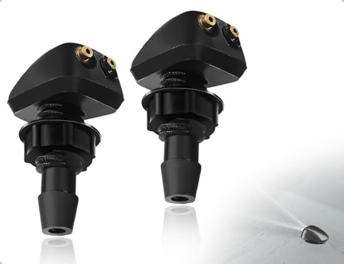 AOYEGIC 2 pezzi Ugelli lavavetri, Ugello universale in plastica per tergicristallo anteriore auto a doppio foro, Utilizzato per la maggior parte delle auto, Riparazione (nero)