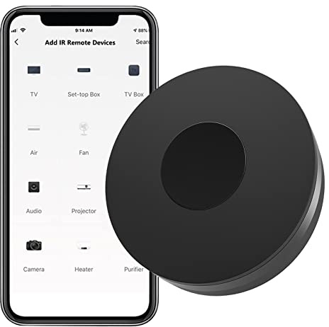 Mando a Distancia Inteligente por Infrarrojos, WiFi Universal Smart Home Hub, Controlador Inteligente WiFi para domótico, Aire Acondicionado, TV, Ventilador de Techo, Mando a Distancia de Cortina