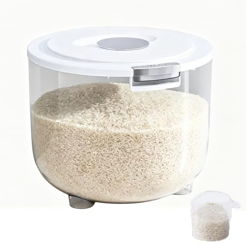 LSQCSN 10kg Rice Storage Container Bin, Large Airtight Food Container BPA-Free Grain Storage Bucket with Lid and Measuring Cup for Flour Cereal Snacks for Home Kitchen