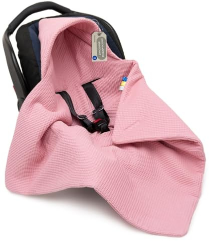 Solvera_Ltd Einschlagdecke Babyschale Kinderwagen Baumwolle Rosa