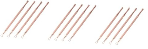 Healvian 12 Stück Teiliges Nagelentferner Edelstahl Dreieckiger Nagelhautschieber mit Ergonomischem Griff Schnelles und Schmerzfreies Entfernen von Gelnägeln und Nagelhaut Roségold für