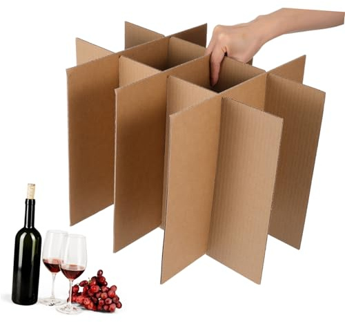Homoyoyo 2 Sets High Durability Glassware Packing Divider Kit for Moving Boxes Sturdy Corrugated Cardboard Wine Glass Separators for Secure Shipping and Transit Protection