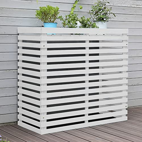 Cubierta de aire acondicionado mini split para exteriores, resistente a la intemperie, protección de CA, elegante diseño de madera, oculta tu valla de unidad de aire acondicionado para ocultación