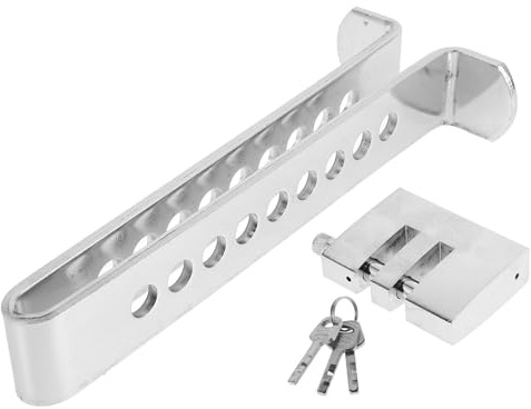 Kichvoe Cerradura Antirrobo Multifuncional Ajustable en Forma de U para Volante, Embrague y Freno de Coche, Acero Inoxidable, 21.5 Cm de Alto, Dispositivo de Prevención de Robo