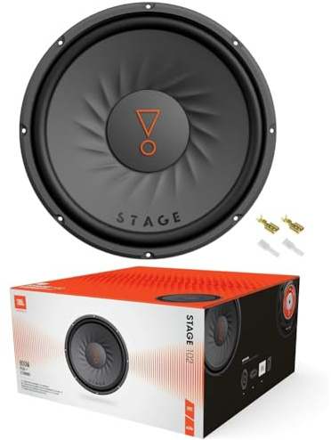 Kit Set para JBL Stage 102, 1 subwoofer de 25 cm 250 mm 10, Bobina Simple de 4 ohmios, 225 vatios RMS y 900 vatios máx, para maleteros, 1 Unidad + Conector faston Incluido