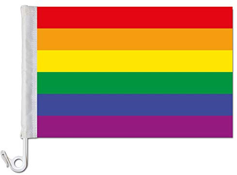 Everflag Auto-Fahne: Regenbogen - Premiumqualität