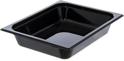 Carlisle FoodService Products 10420B03 StorPlus Gastronorm High-Heat Half-Size Food Pan, 2.5 qt. Capacity, 12-3/4 x 10-3/8 x 2-1/2, Black (Case of 6)
