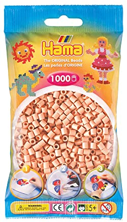 Hama Perlen 1000 Stk. Bügelperlen Kunststoff 5.0 mm Durchmesser Ganzjährig Bastelperlen Kreativset Kinder Erwachsene Puder