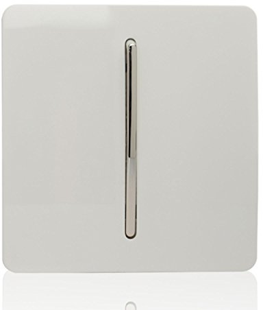 Trendi Switch, Kipp-Schalter mit Chrom, Wechsel-Schalter, 10 Amp, Lichtschalter in weiß glänzend