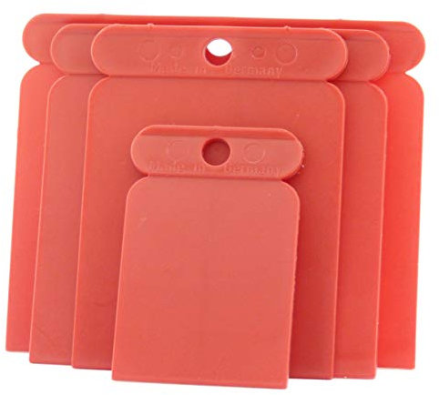 binoa 4-teiliger Satz Kunststoff Japanspachtel Flächenspachtel flexibel unzerbrechlich Karosseriespachtel aus Plastik lösungsmittelfest Made in Germany