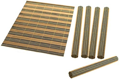 6 Tischsets Platzset Platzdecke aus Bambus 2farbig ca. 40 x 30cm
