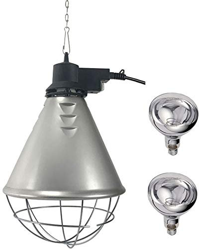DFGENLY Wärmelampe Tiere, Heizstrahler Hängend Wärmelampe Rotlichtlampe/Gelbes Licht, Wärmelampe Hühnerstall Küken Einstellbare Temperatur, Heizlampe für Tierheizung im Winter