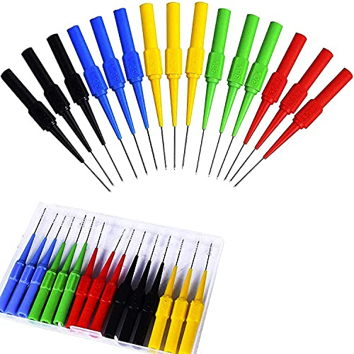 RUNCCI-YUN 15 StüCk Testsonde,Multimeters PrüFsonde,Abnehmbare Sonde Multimeter, Messleitung Sonde Testsonden Isolationspiercing Nadel Bananenstecker kabel Sonde, für Digitale Multimeter