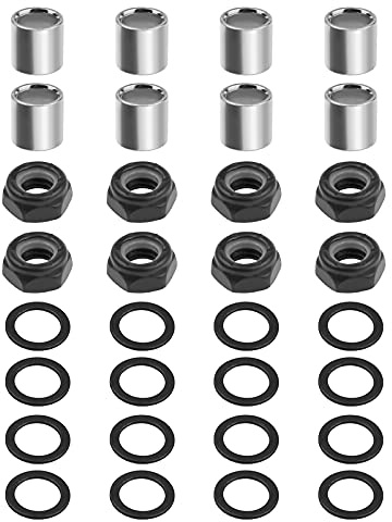 eMagTech Skateboard/Longboard Reparatur Set mit Unterlegscheiben Lager Abstandshalter Nüsse Universal Hardware 32-teilig