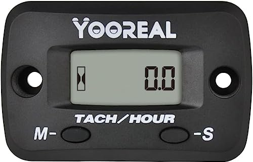Yooreal Selbstbetriebener Drehzahlmesser Stundenzähler,Wartungserinnerung,Batteriewechsel für Gartentraktor mit kleinem Motor, Holzspalter Generator Kompressor Motorrad ATV Hochdruckreiniger. …