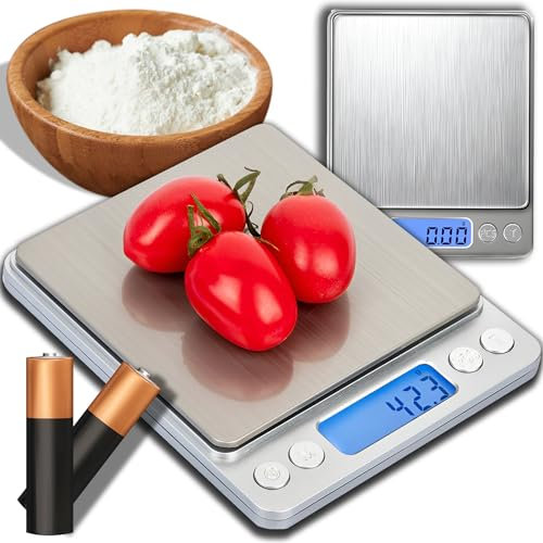 Retoo Küchenwaagen Feinwaage Taschenwaage Tischwaage Digitale Waage Tara-Funktion LCD-Anzeige Goldwaage für Lebensmittel Schmuck Medizin Kaffee Briefwaage 200g/0,01g