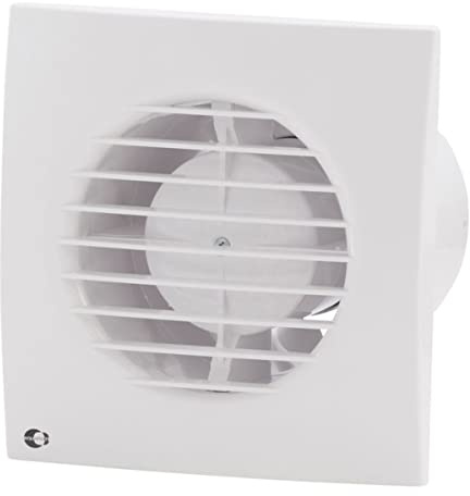 EQUATION - Ventilador de baño Slim - Ventilador extractor - Ventilador de pared - Interruptor - Con válvula antirretorno - 150 x 150 mm - Ø 100 mm - 7 m² - 72 m3/h - 8 W