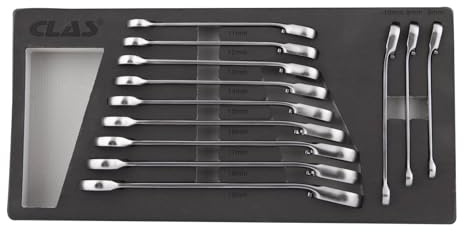 CLAS Equipements Insert 12 clés mixtes à cliquet réversible angle 15° 8-19mm CrV - OS 4020